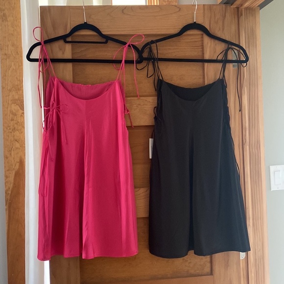 2/$50 one pink & one black satin dress size Medium - Picture 5 of 10